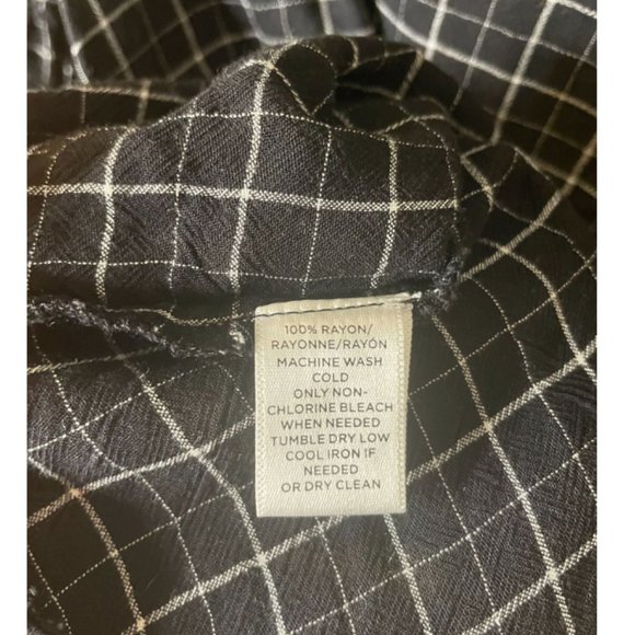 Loft Plaid Checkered Ruffle Sleeve Blouse - Picture 5 of 6